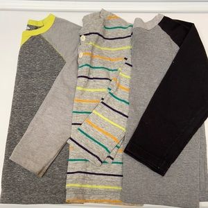 Set of 3 Henley style long sleeve shorts 4T